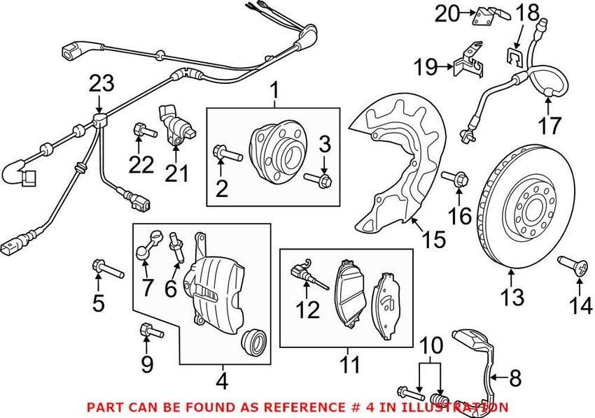 VW Disc Brake Caliper - Front Driver Side 5QM615123